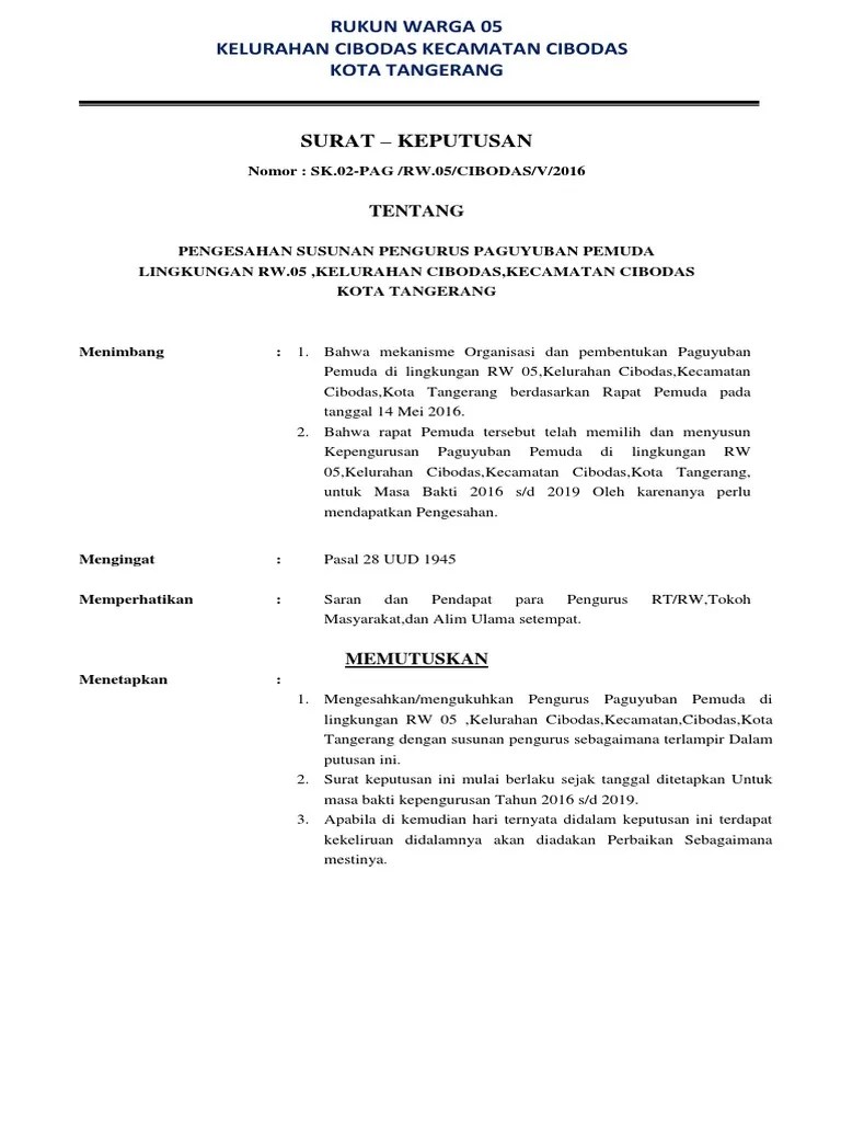 Berikut data lengkap tentang contoh sk pengesahan struktur organisasi perusahaan. Sk Paguyuban 2016 Dikonversi Pdf