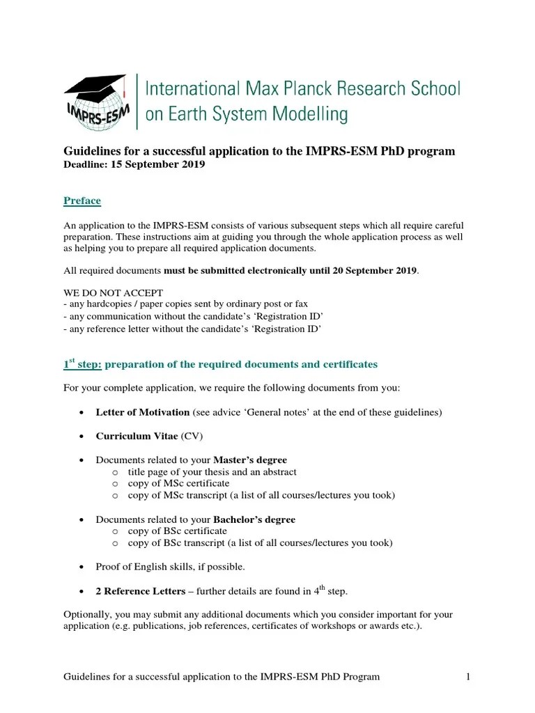 Guidelines On Application 2020 | PDF | Doctor Of Philosophy | Thesis