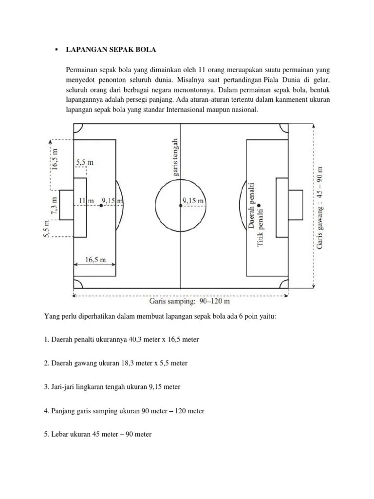 Gambar Lapangan Dengan Ukurannya | PDF