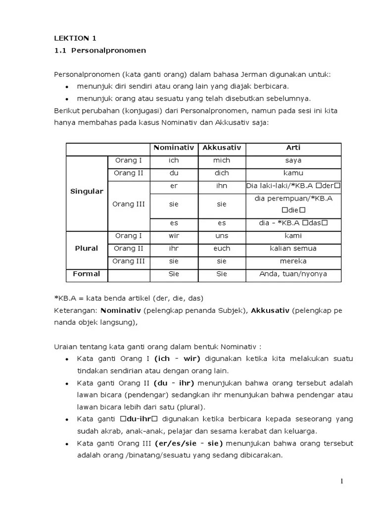Panduan Gramatik Bhs Jerman | PDF