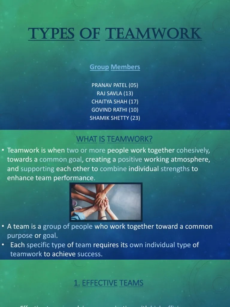 Types Of Teamwork: Group Members | PDF
