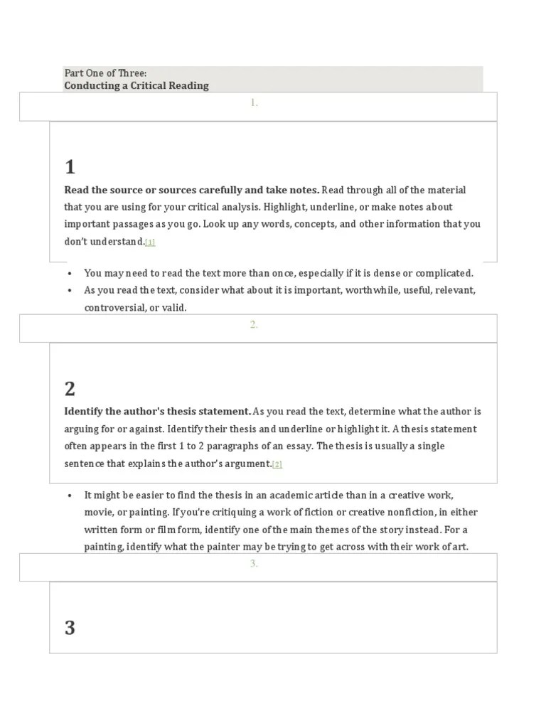 Critical Analysis | PDF | Essays | Citation