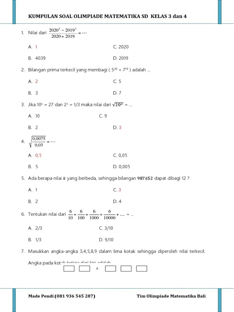 Soal un smp 2017 dan pembahasannya pdf. Soal Olimpiade Matematika Smp Kelas 9 Dan Pembahasannya Jawabanku Id