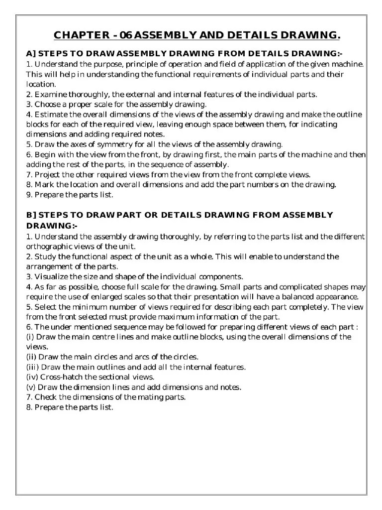 Assembly And Details Machine Drawing | PDF