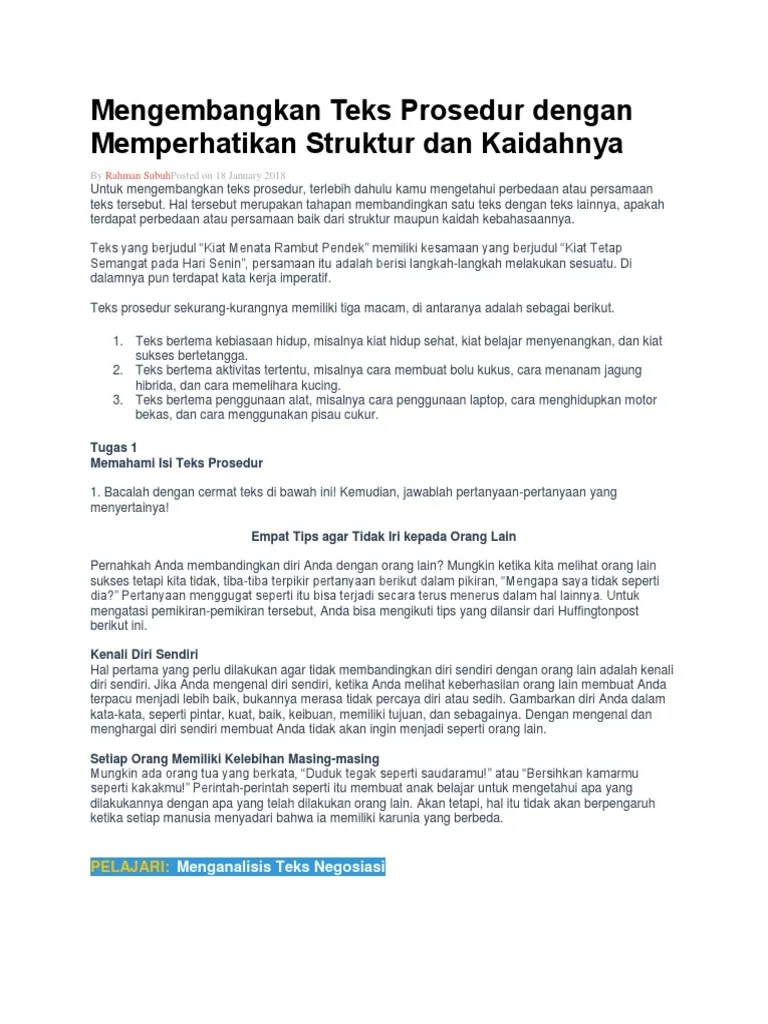 Contoh Teks Prosedur Dengan Tema Kebiasaan Hidup Lukisan Cara menasehati anak 5.