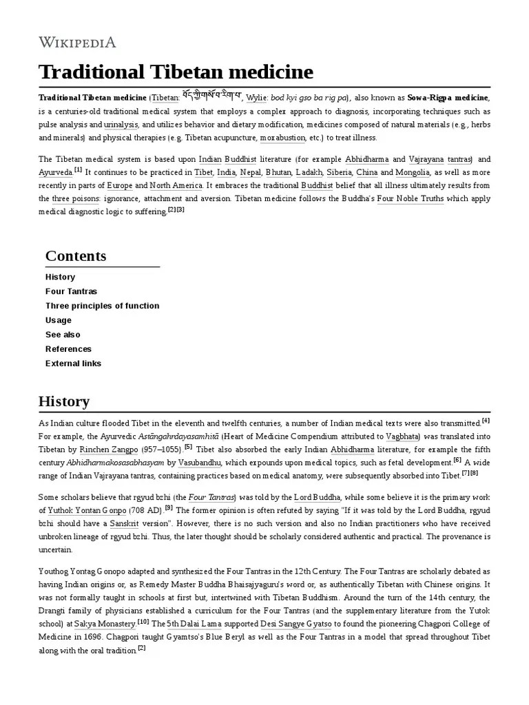 Traditional tibetan medicine