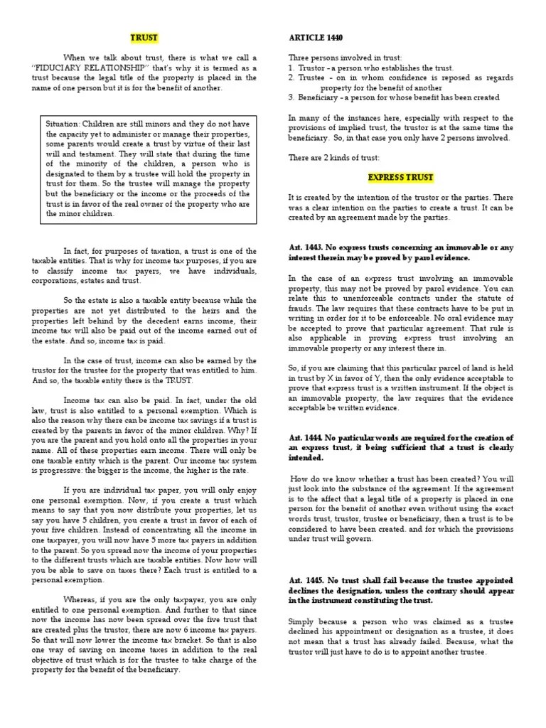 Trust | PDF | Trust Law | Trustee