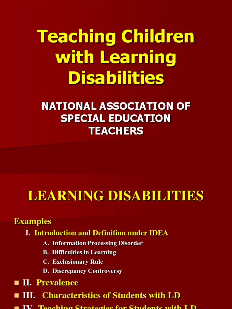 Teaching Children With Learning Disabilities | PDF | Learning ...