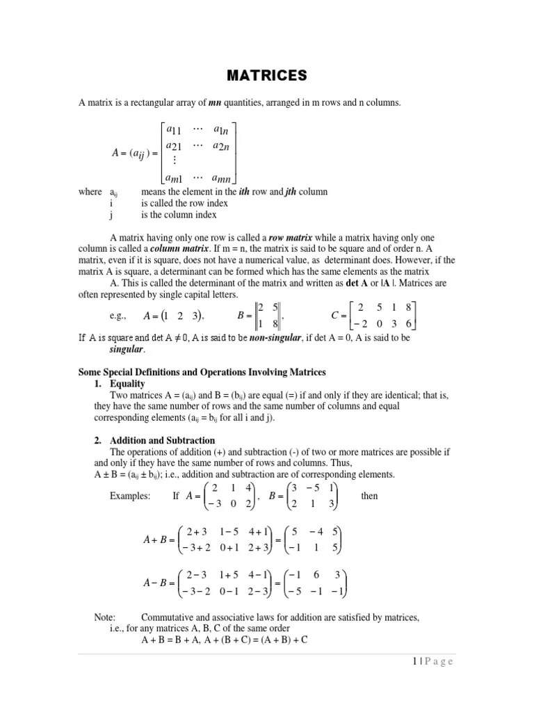 Matrix Detwrminants | PDF | Matrix (Mathematics) | Determinant