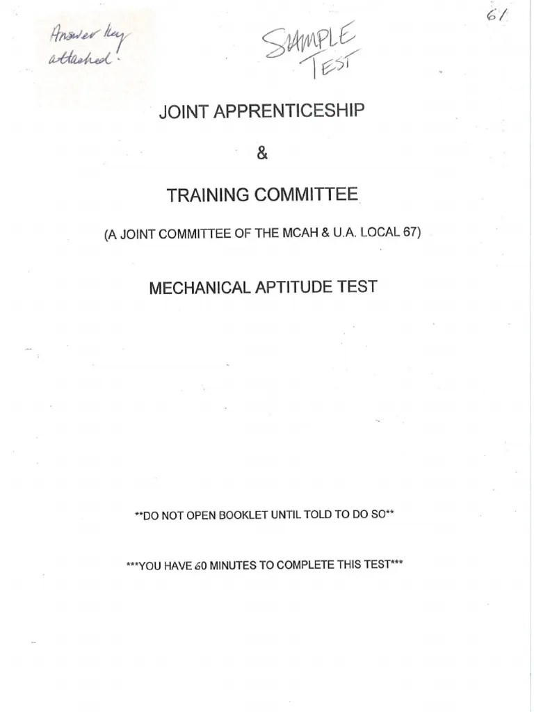 Mechanical Aptitude Test PDF | PDF