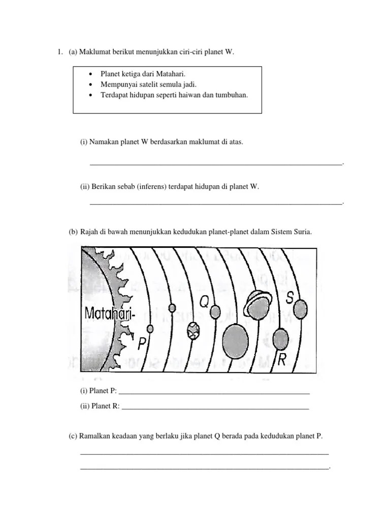 Sistem suria' yang merangkumi planet dan planet kerdil yang diiktiraf secara rasmi dikenali untuk mengorbit oleh 180 satelit semulajadi, atau bulan. Sains Tahun 4 Bab 9 Sistem Suria Pdf