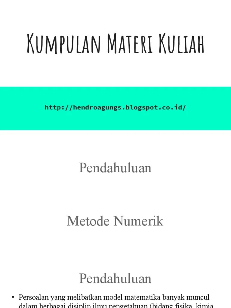Metode Numerik | PDF