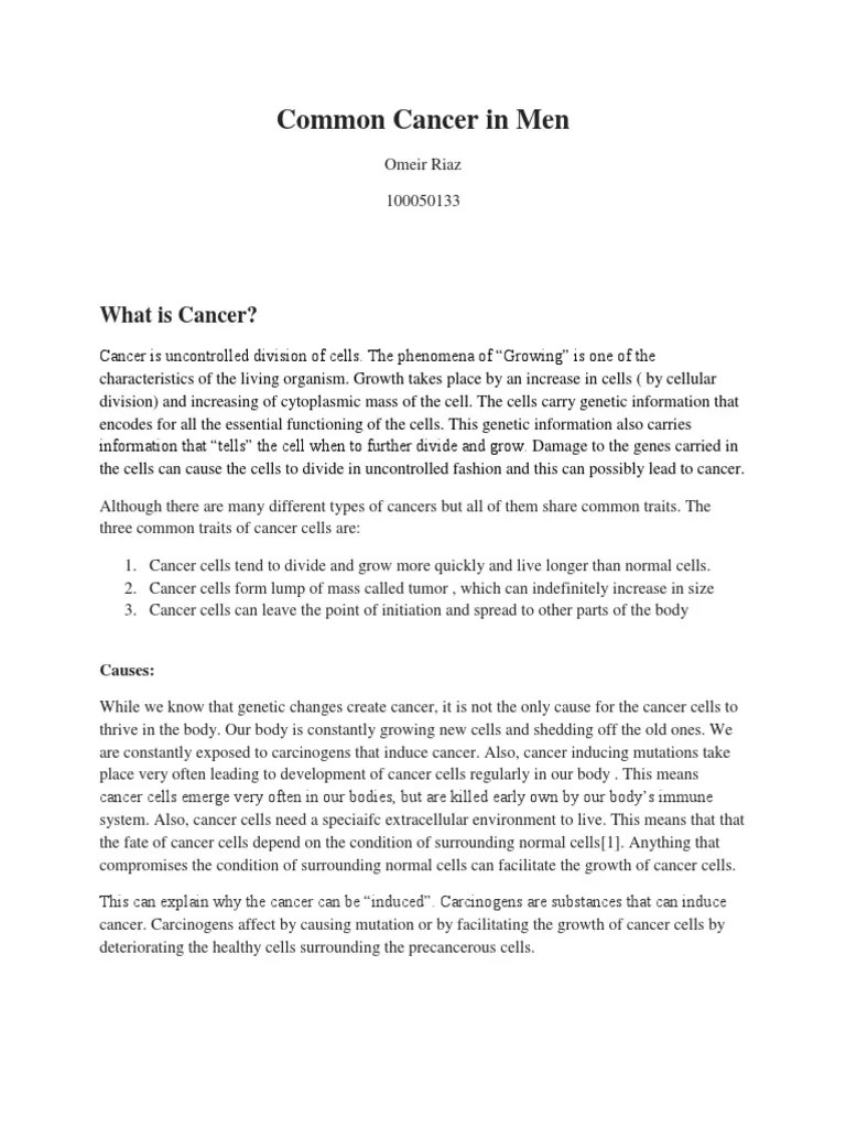 Common Cancer In Men | PDF | Prostate Cancer | Prostate