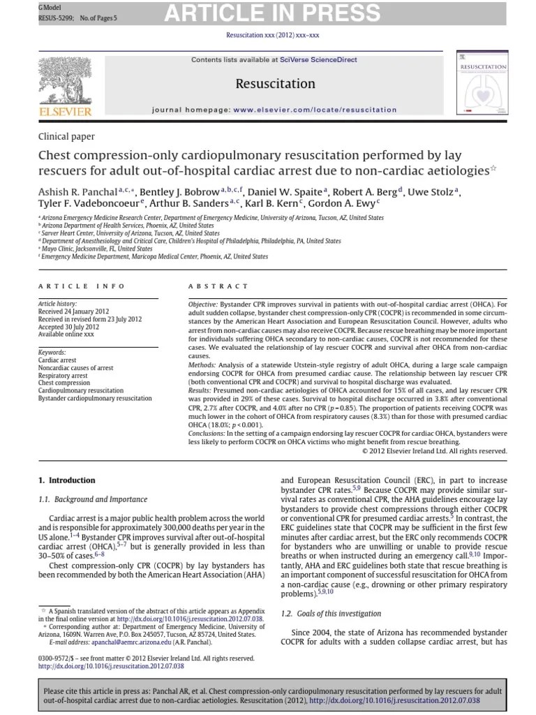 2012 Resuscitation | PDF | Cardiopulmonary Resuscitation | Cardiac Arrest