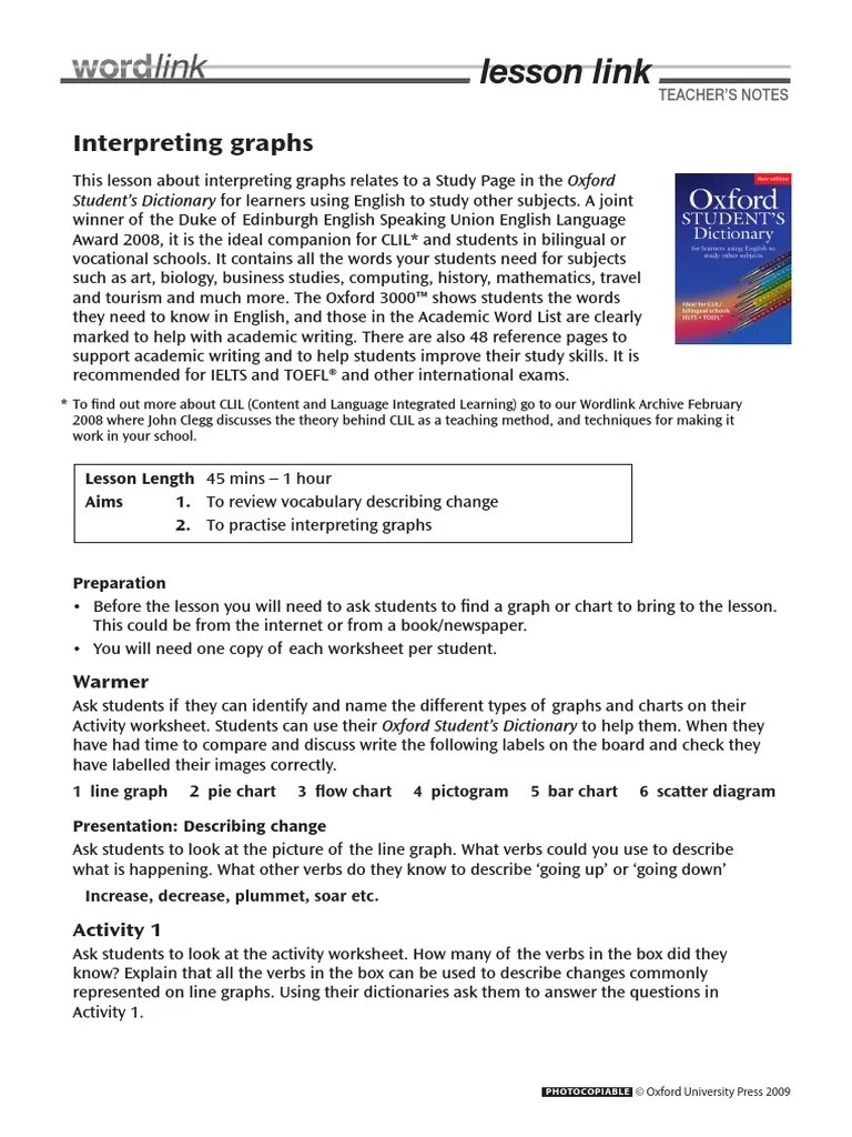 To learn how to interpret graphs, we will start with an example of a line graph. Interpreting Graphs Lesson Pdf Adverb Verb