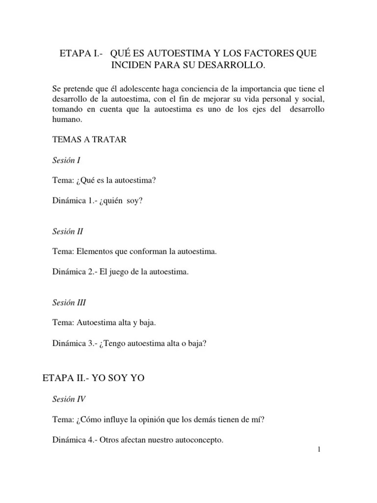 Taller Autoestima | PDF | Estereotipos | Adolescencia