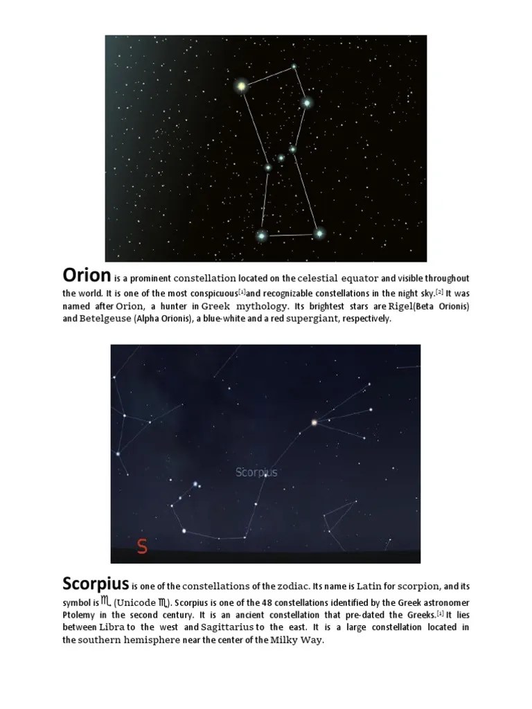 CONSTELLATIONS | PDF | Constellation | Stellar Astronomy