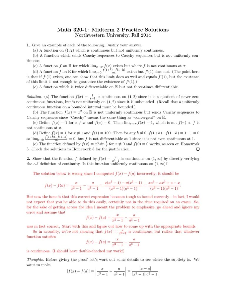 Continuity Questions | Download Free PDF | Continuous Function | Calculus