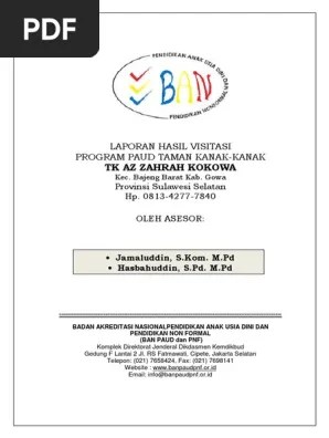Maksud individu di sini bisa nama kamu maupun perusahaan. Sampul Laporan Visitasi Tk Azzahrah Pdf