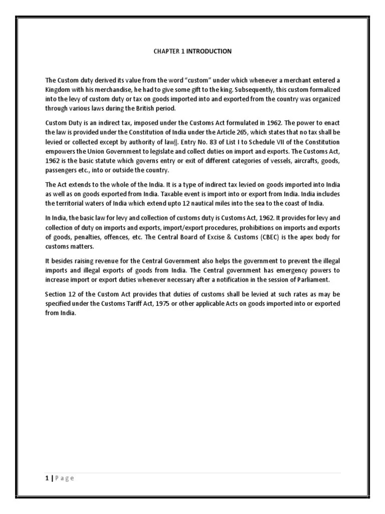 An In-Depth Analysis Of India's Customs Duty Framework | PDF | Customs | Tariff