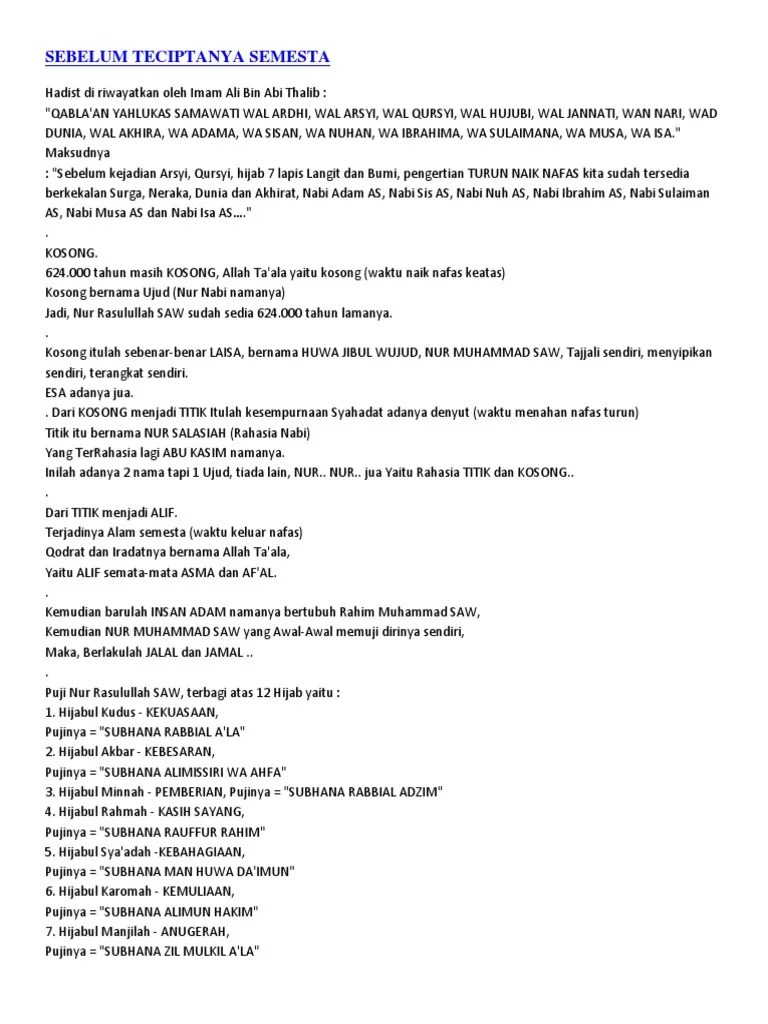 Kita yang normalnya berinteraksi dengan panca indra, mungkin tidak menyadari dibalik diri sendiri ternyata tengah terjadi kehidupan roh. Nur Muhammad Pdf