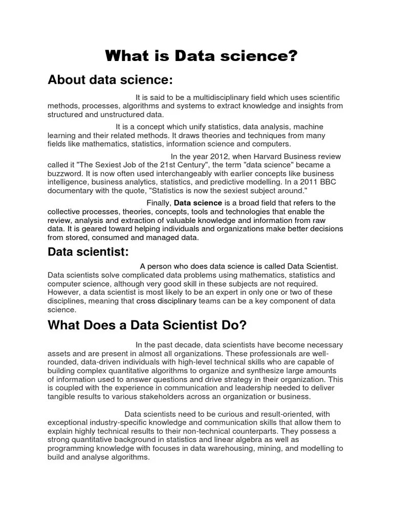 What Is Data Science | PDF | Data Science | Information Technology