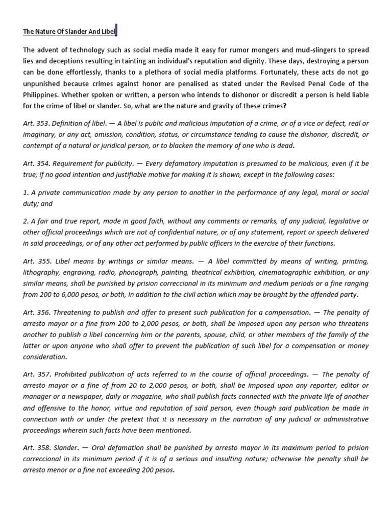 Paulo Defamation | PDF | Defamation | Burden Of Proof (Law)