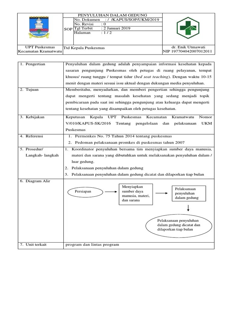 SOP Penyuluhan Dalam Gedung | PDF