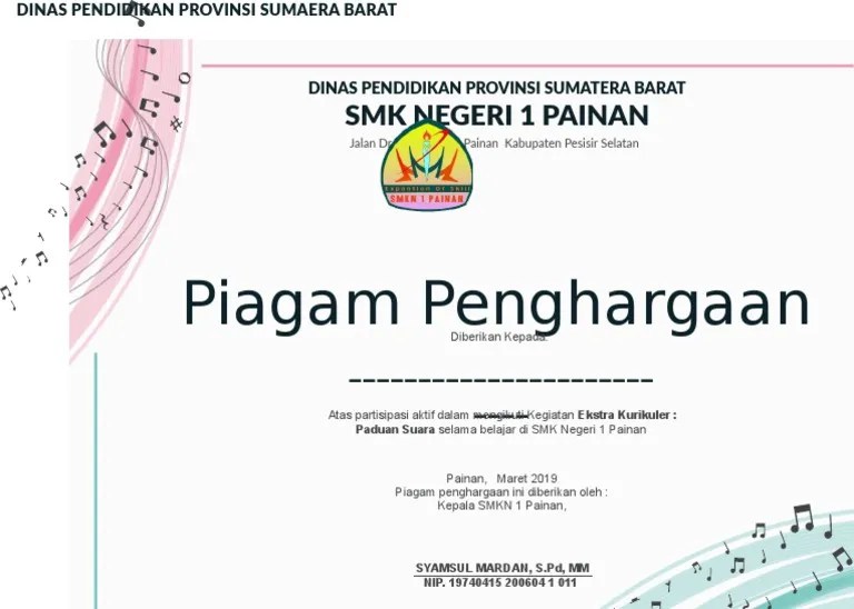 Sertifikat Paduan Suara