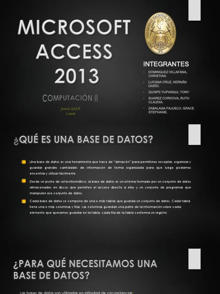Microsoft Access | Descargar Gratis PDF | Tabla (base De Datos) | Point ...