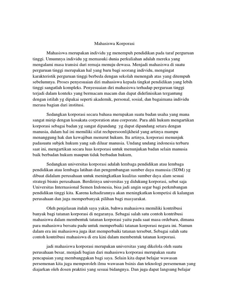 Kamu bisa kasih apa ke perusahaan? Mahasiswa Korporasi Pdf