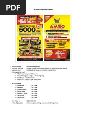 Contoh Iklan Penawaran Barang | PDF