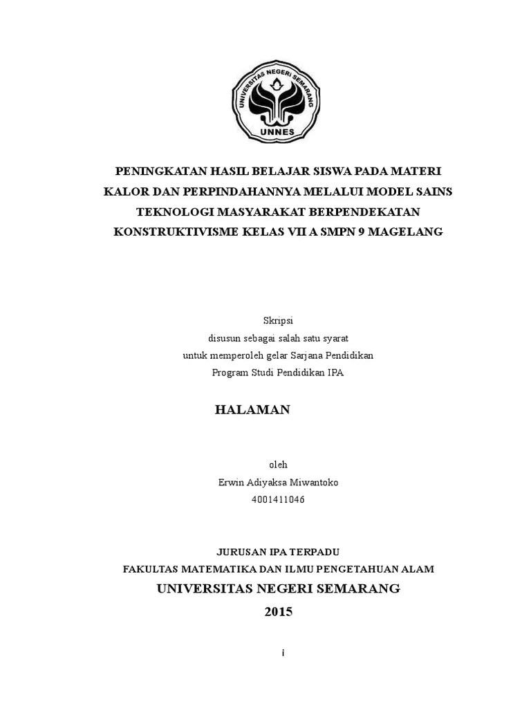 Terhadap keterampilan ilmiah peserta didik pada materi suhu dan kalor. Kalor Ptk Pdf