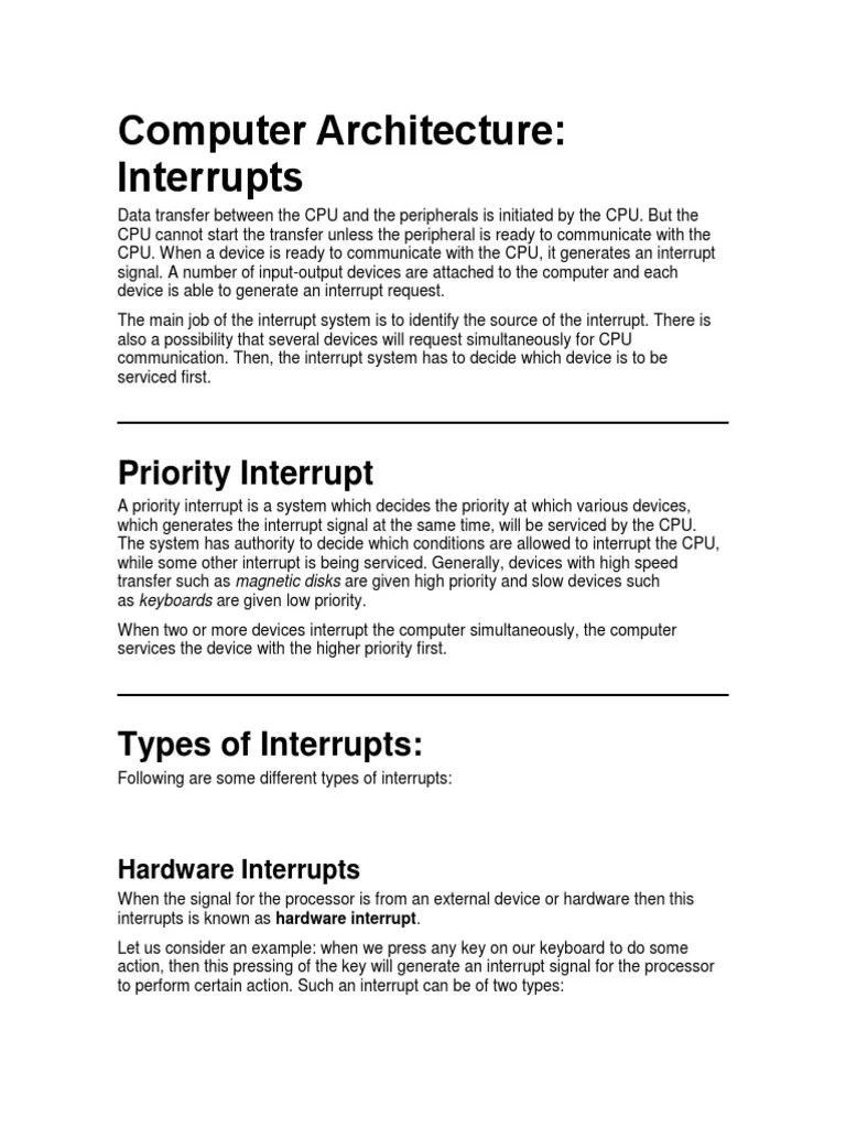 Computer Architecture: Interrupts: Priority Interrupt | PDF | Central ...