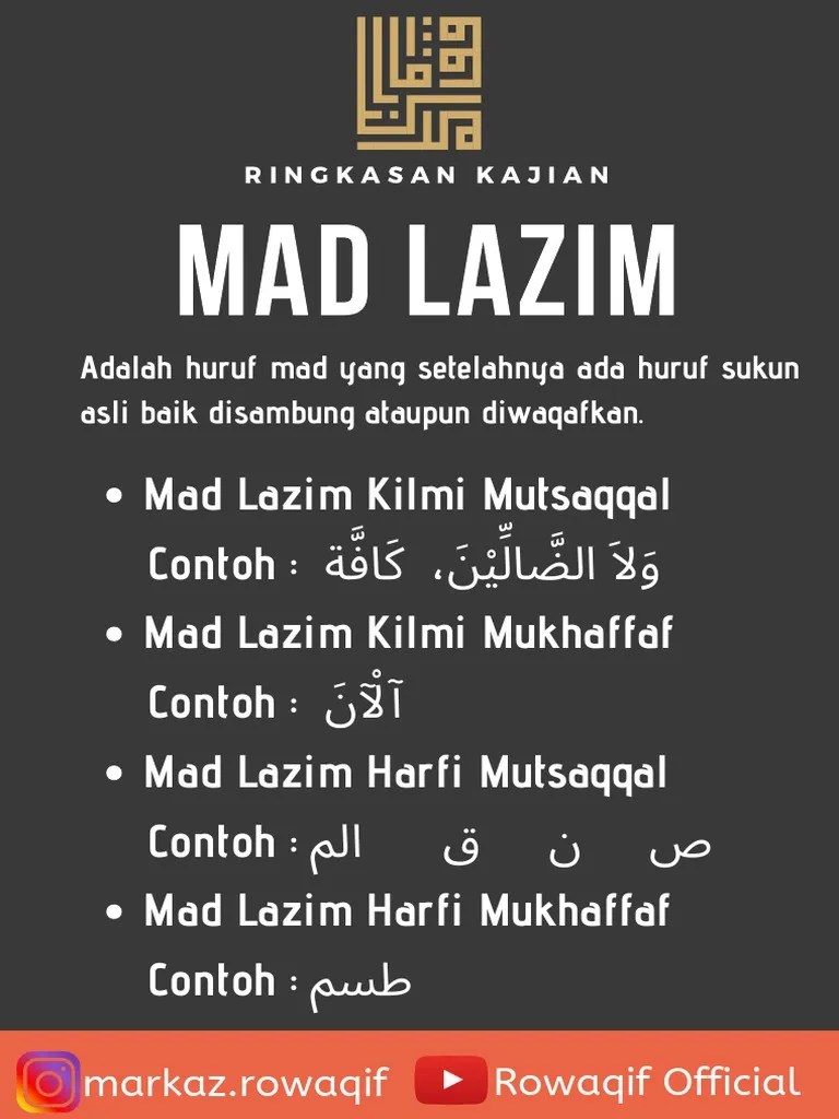 Mad lazim mukhaffaf harfi adalah salah satu bacaan di dalam ilmu tajwid. Mad Lazim Pdf