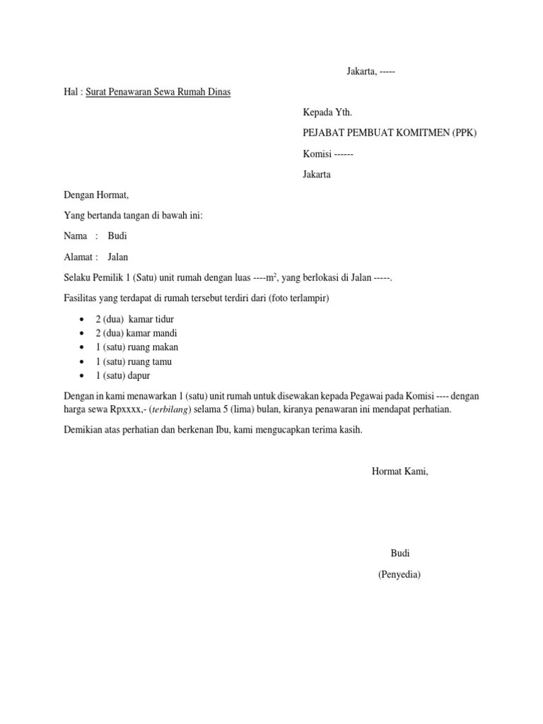 Sewa kantor contoh surat penawaran sewa kendaraan contoh surat . Surat Penawaran Sewa