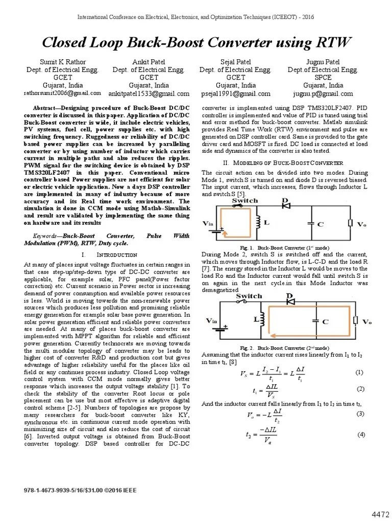Closed Loop Buck-Boost Converter Using RTW... Modelo Del Buck-Boost ...