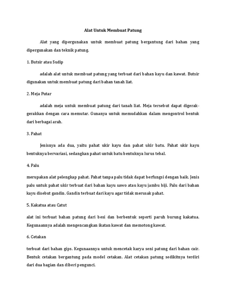 Alat Untuk Membuat Patung | PDF