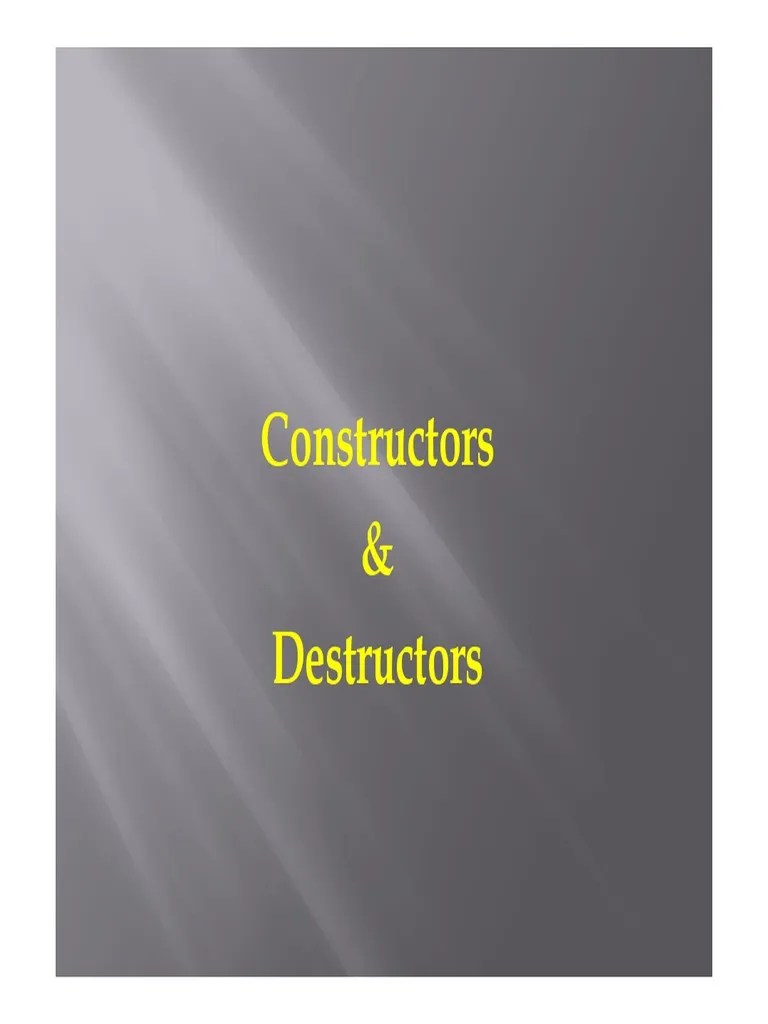 Constructors & & Destructors | PDF | Constructor (Object Oriented ...