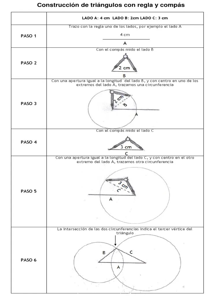 Construcción De Triángulos Con Regla Y Compás | PDF | Triángulo ...