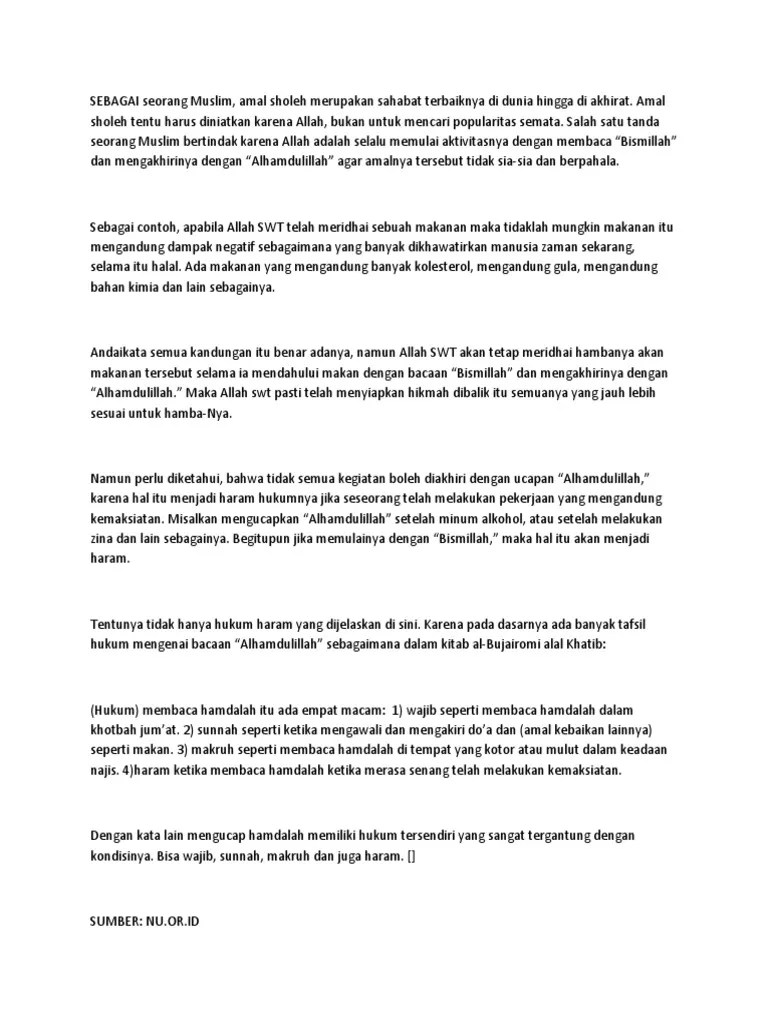 Alhamdulillah Menurut Islampos | PDF