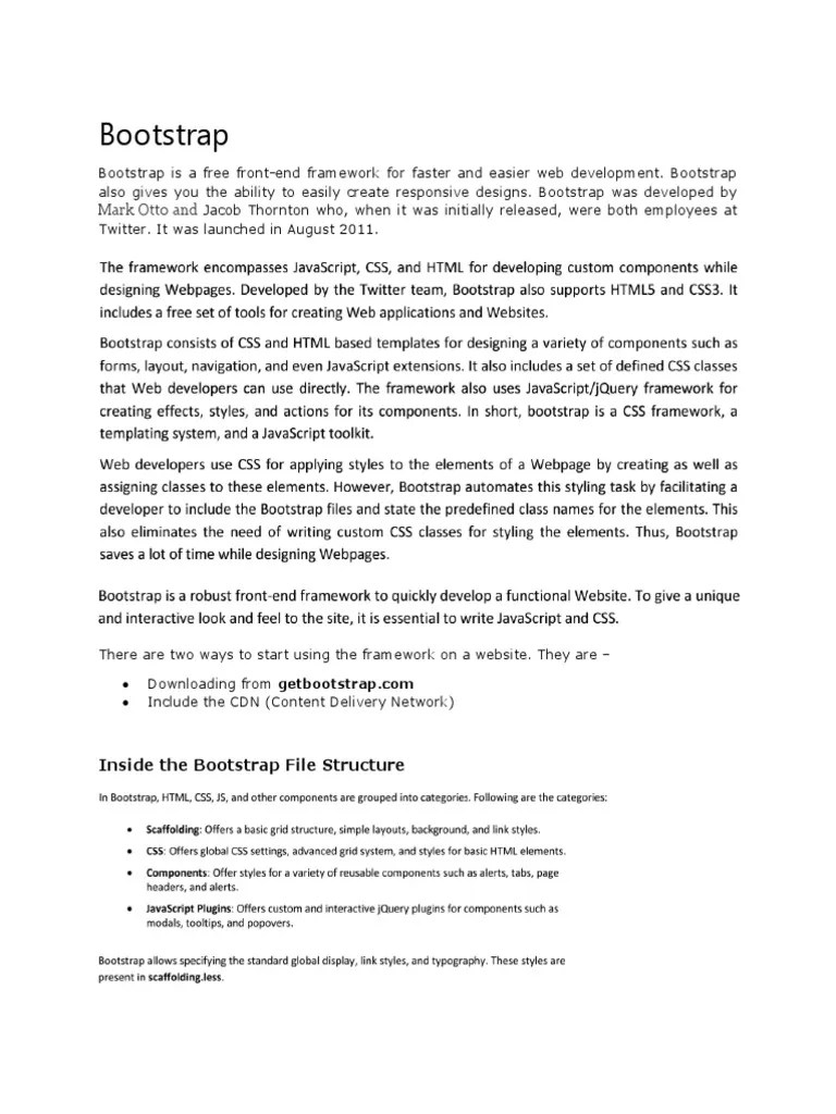 Bootstrap: Mark Otto And | PDF | Bootstrap (Front End Framework ...