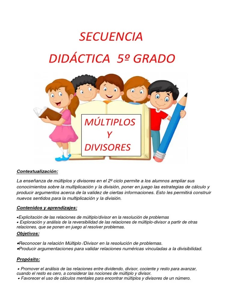 Presentamos aquí un pequeño juego para reforzar el concepto de múltiplo y divisor de un número. Secuencia De Multiplos Y Divisores Pdf Division Matematicas Matematica Elemental