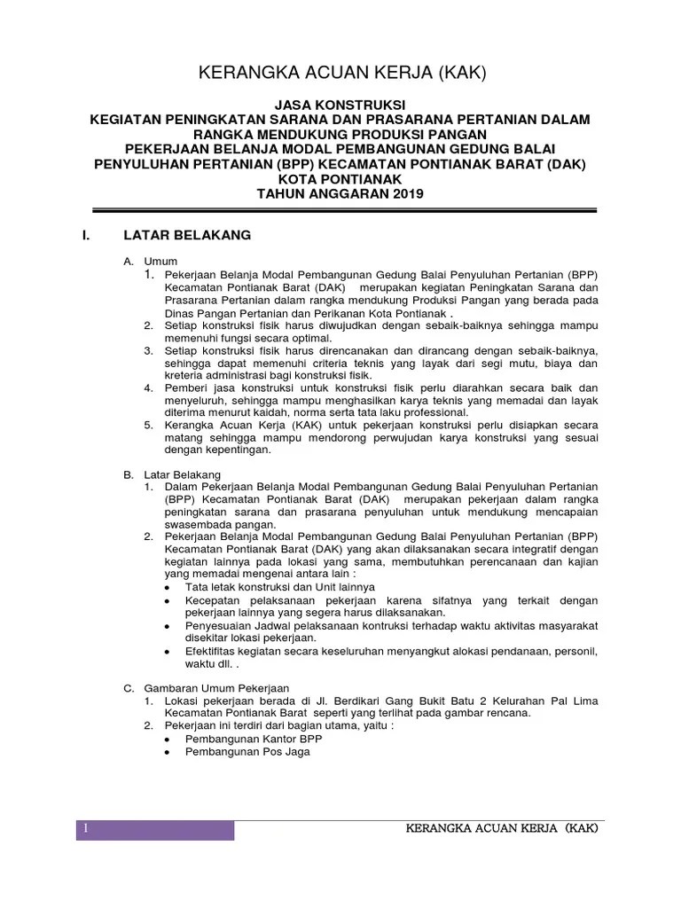 Antara lain dapat berupa surat pengantar untuk berkoordinasi dengan pihak lain di . Contoh Kak Pasar Pdf