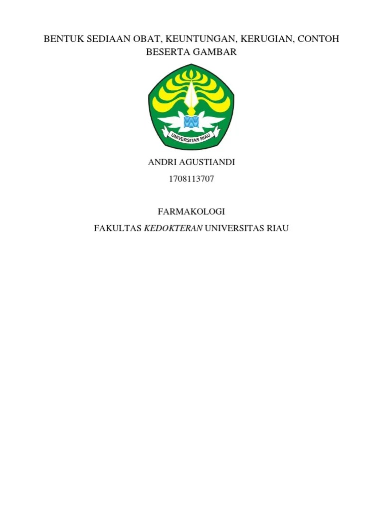 Waktu paruh obat, contohnya, pada kelainan fungsi hati atau ginjal,. Bentuk Sediaan Obat Pdf