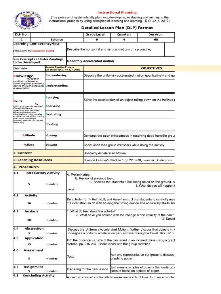 Module 1 Forces And Motion | PDF | Acceleration | Lesson Plan