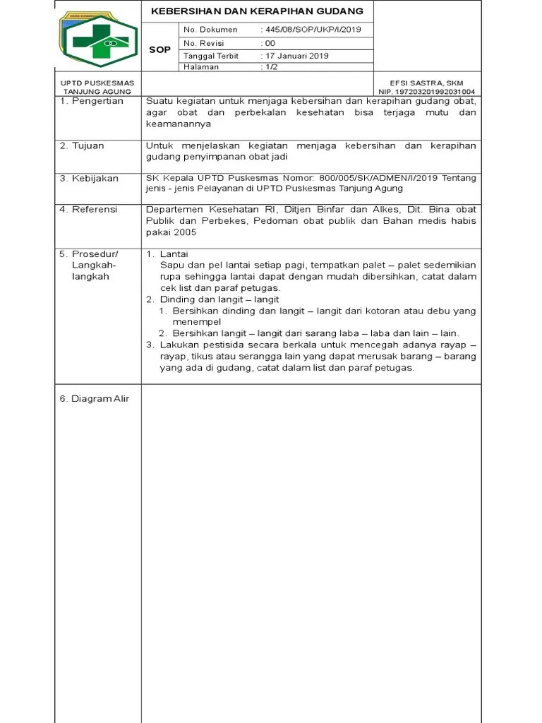 Sop penerimaan barang masuk gudang. Kebersihan Dan Kerapihan Gudang Pdf
