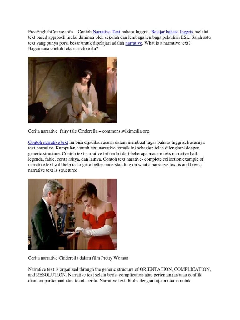 Text is a text amuse, entertain and deal with actual or vicarious experience in different ways. The Examole Of Narrative Text Pdf