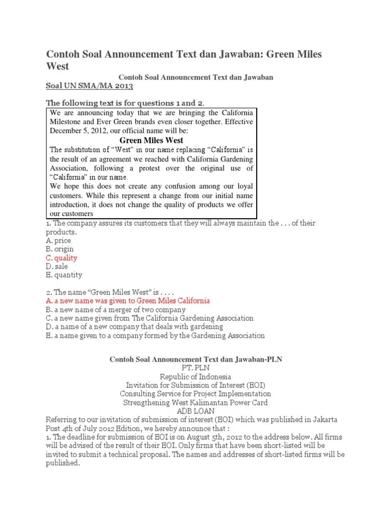 Wwwilmusosialid sekian beberapa contoh soal teks pidato kelas 9 pilihan ganda beserta jawabannya yang dapat saya. Soal Advertisement Sma Dan Jawabannya