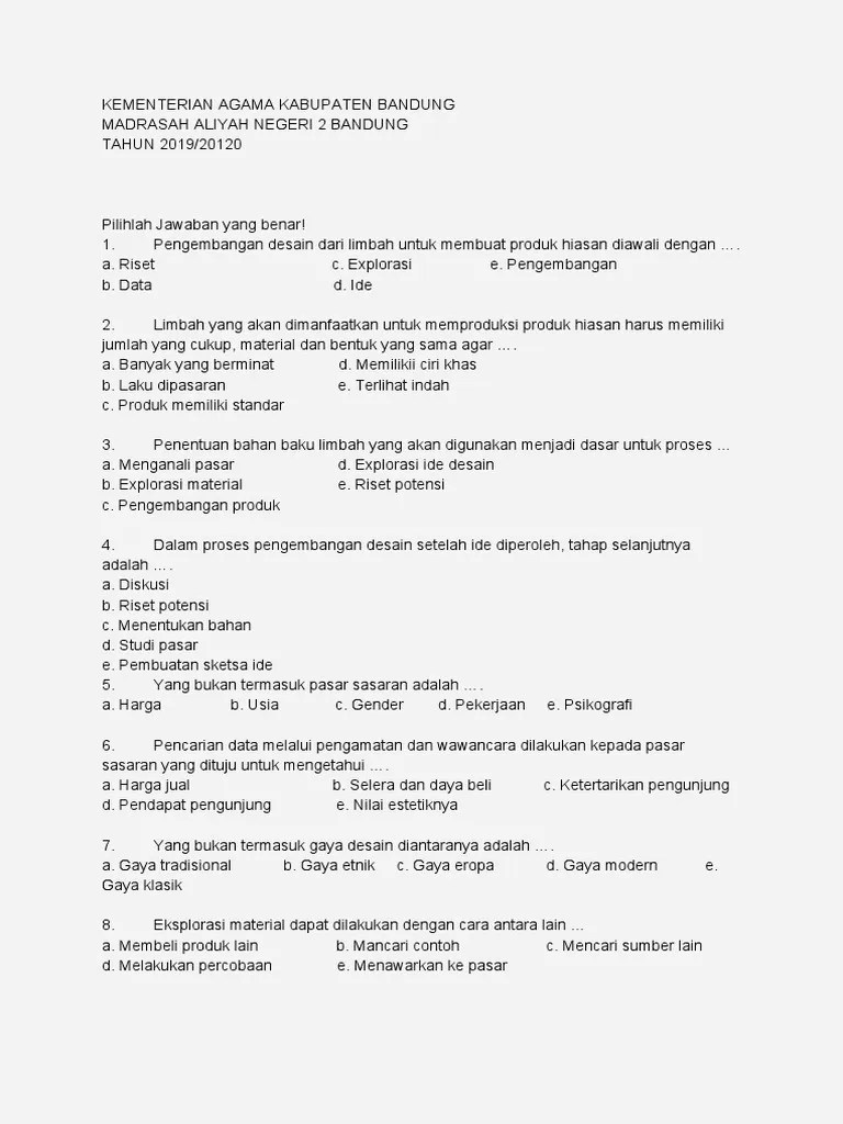 Strategi ini disebut marketing mix atau marketing program. Soalsoal Pdf